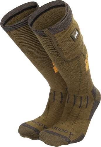 MUDDY NUCLEUS HEATED SOCKS BROWN CLAY MEDIUM/LARGE