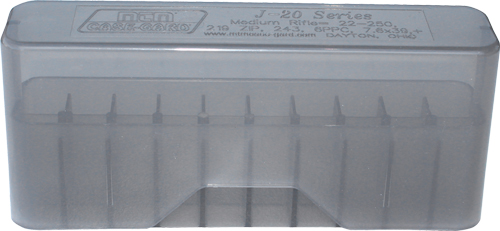 MTM AMMO BOX MEDIUM RIFLE 20 ROUNDS SLIP TOP STYLE SMK GREY - Image 2