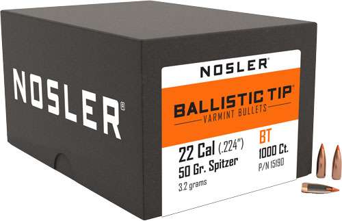 NOSLER BULLETS 22 CAL .224 50GR BALLISTIC TIP 1000CT - Image 2