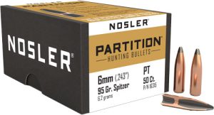 NOSLER BULLETS 6MM .243 95GR PARTITION 50CT
