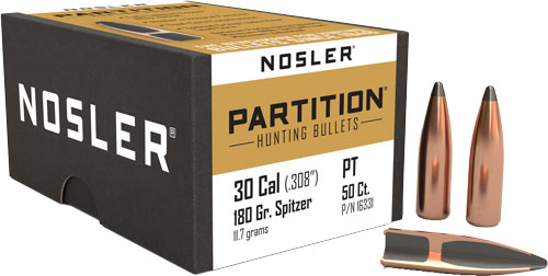 NOSLER BULLETS 30 CAL .308 180GR PARTITION 50CT