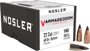 NOSLER BULLETS 22 CAL .224 40GR VARMAGEDDON TIPPED 100CT