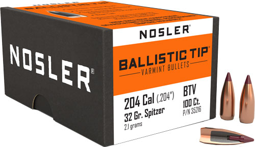 NOSLER BULLETS 20 CAL .204 32GR BALLISTIC TIP 100CT - Image 2