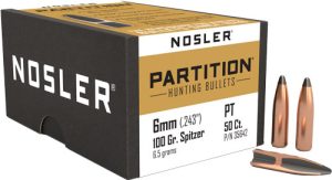 NOSLER BULLETS 6MM .243 100GR PARTITION 50CT
