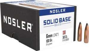 NOSLER BULLETS 6MM .243 100GR SOLID BASE SP 50CT
