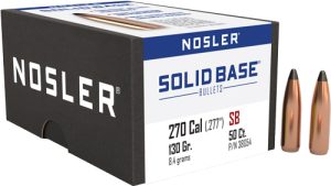 NOSLER BULLETS 270 CAL .277 130GR SOLID BASE SP 50CT