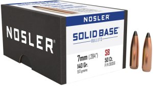 NOSLER BULLETS 7MM CAL .284 140GR SOLID BASE SP 50CT