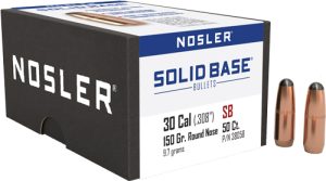 NOSLER BULLETS 30 CAL .284 150GR SOLID BASE RN 50CT