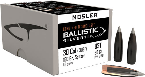 NOSLER BULLETS 30 CAL .308 150GR BALLISTIC SILVER TIP 50C - Image 2