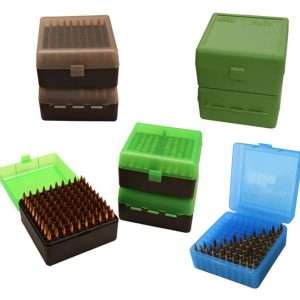 MTM DELUXE AMMO BOX RIFLE 100 ROUNDS 22-250 TO 375H&H GRN