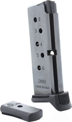 CPD MAGAZINE RUGER LCP 380ACP 6RD GLOSS BLACK