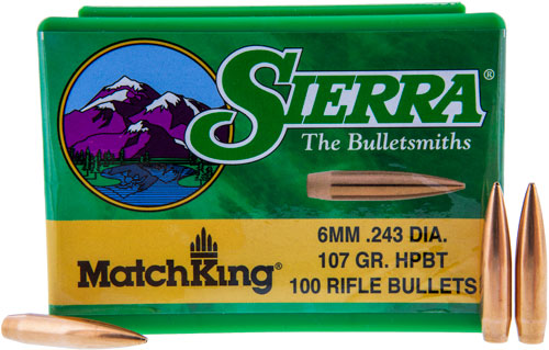 SIERRA BULLETS 6MM .243 107GR HP-BT MATCH 100CT - Image 2