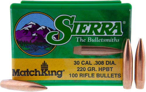 SIERRA BULLETS .30 CAL .308 220GR HP-BT MATCH 100CT - Image 2