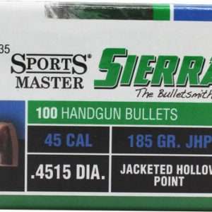 SIERRA BULLETS .45 CAL .4515 185GR JHP 100CT